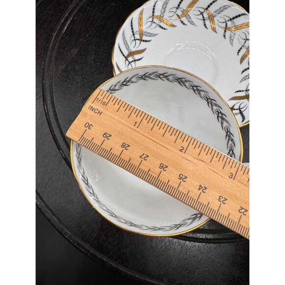 Vintage Tuscan England Bone China Teacup & Saucer Set With Gold & Black Feather - Picture 8 of 10